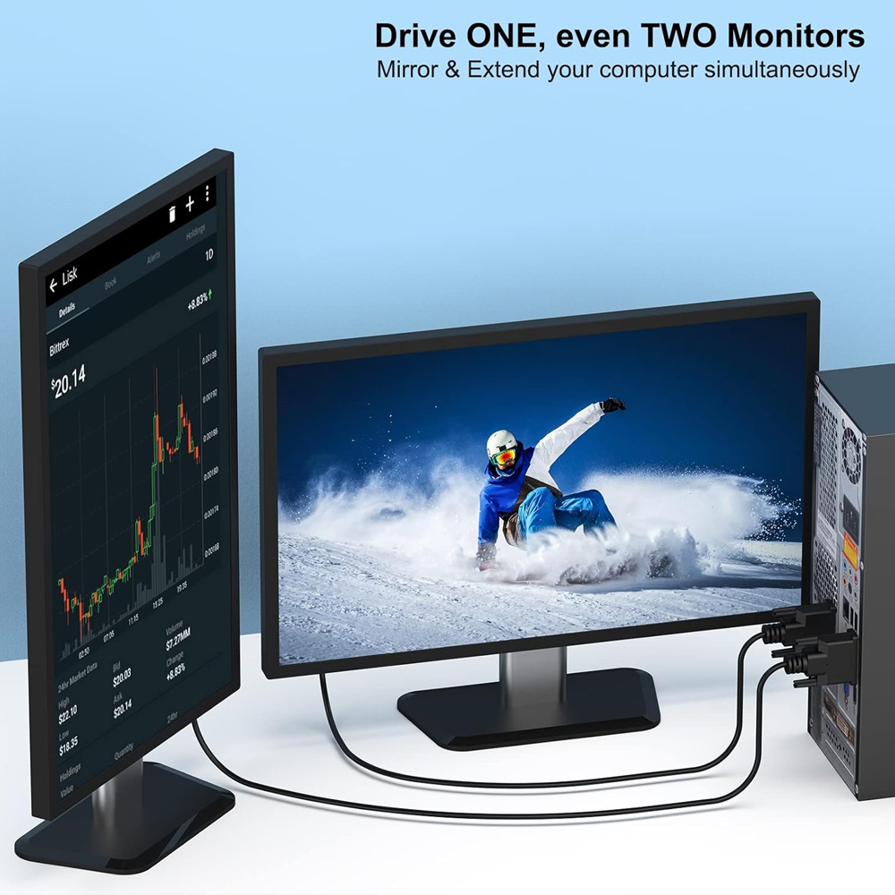 Cabo Benfei DVI-D Ativo Para VGA 1,8m Macho-Macho Ouro