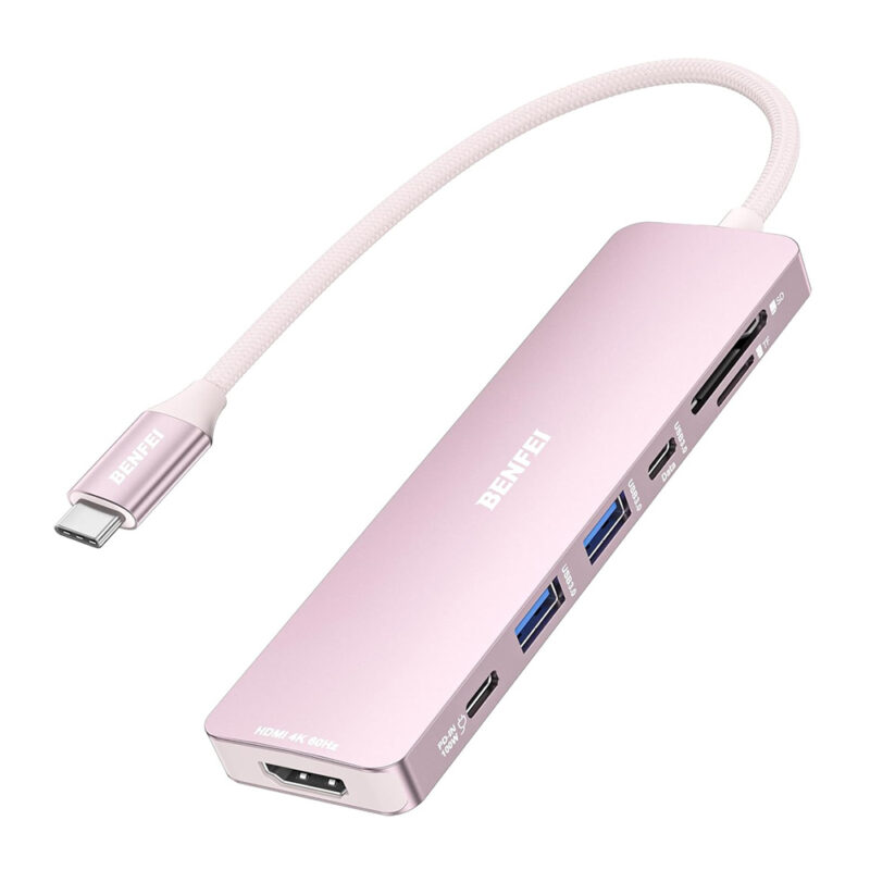Hub Usb C Benfei 7 em 1 Hdmi 4K SD/TF 100W Pd Cabo Macio
