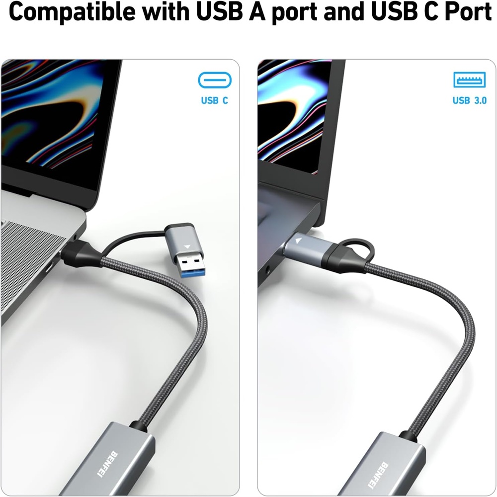 Benfei Placa De Captura 1080P 60FPS Full HD Vídeo Áudio