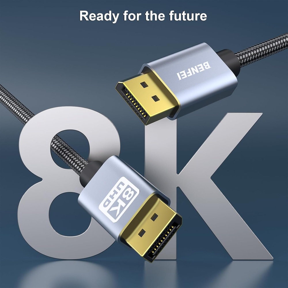 Cabo DisplayPort BENFEI 8K DP 1.8m 4K144Hz Trançado VESA