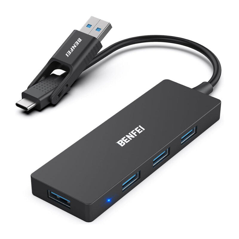 Benfei Hub USB 3.0 4 Portas Ultra Fino 5Gbps Para PC