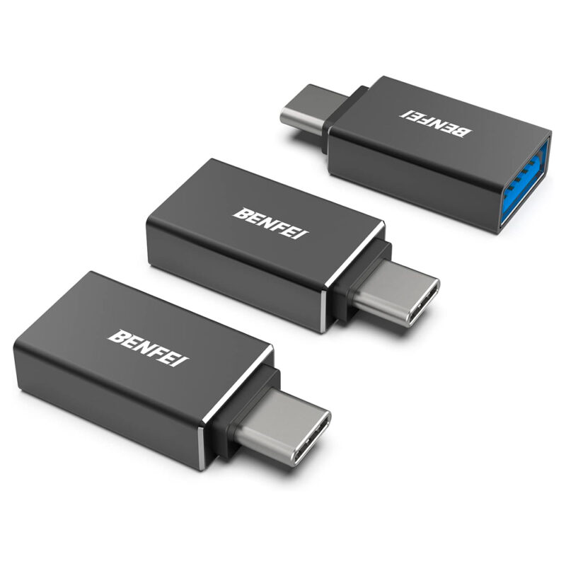 Benfei Adaptador Usb C pra Usb 3.0 Fêmea 3 Unidade Preto