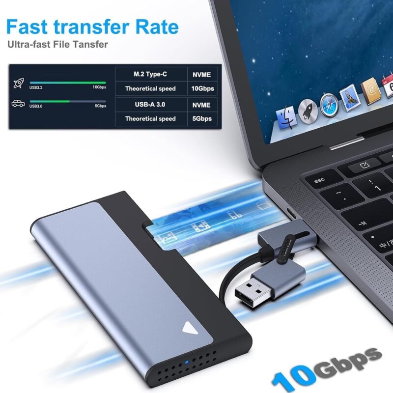 Case Ssd M.2 NVMe Sata Benfei Usb-C 10Gbps Cabo Oculto