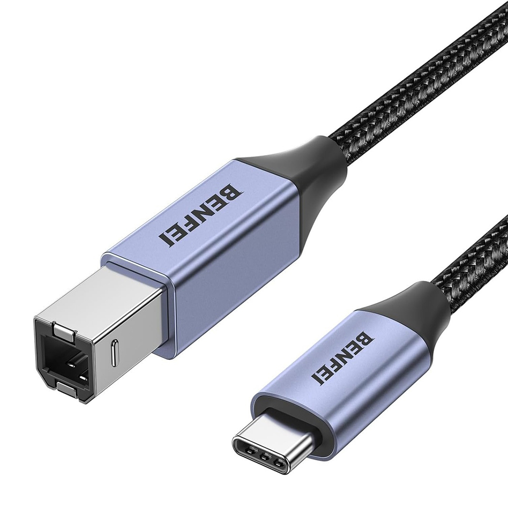 Cabo Benfei Usb B p/Usb C Impressora Universal 2M Nylon
