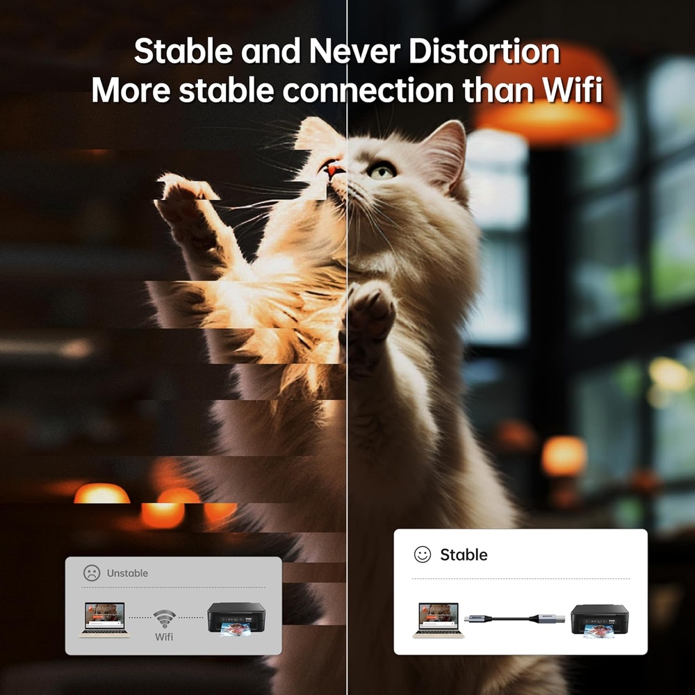 Cabo Benfei Usb B p/Usb C Impressora Universal 2M Nylon