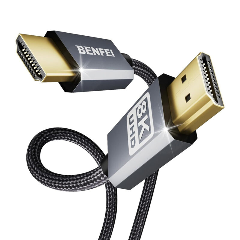 Cabo HDMI 8K Benfei 3M 4K 240Hz Trançado Nylon Alumínio