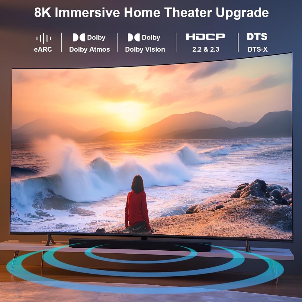 Cabo HDMI 8K Benfei 3M 4K 240Hz Trançado Nylon Alumínio