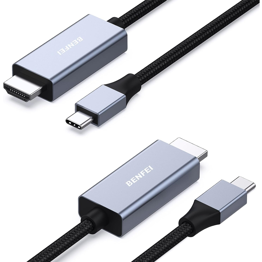 Benfei Cabo Usb C pra Hdmi 4K 60Hz 1,8M Pacote 2 Unidade