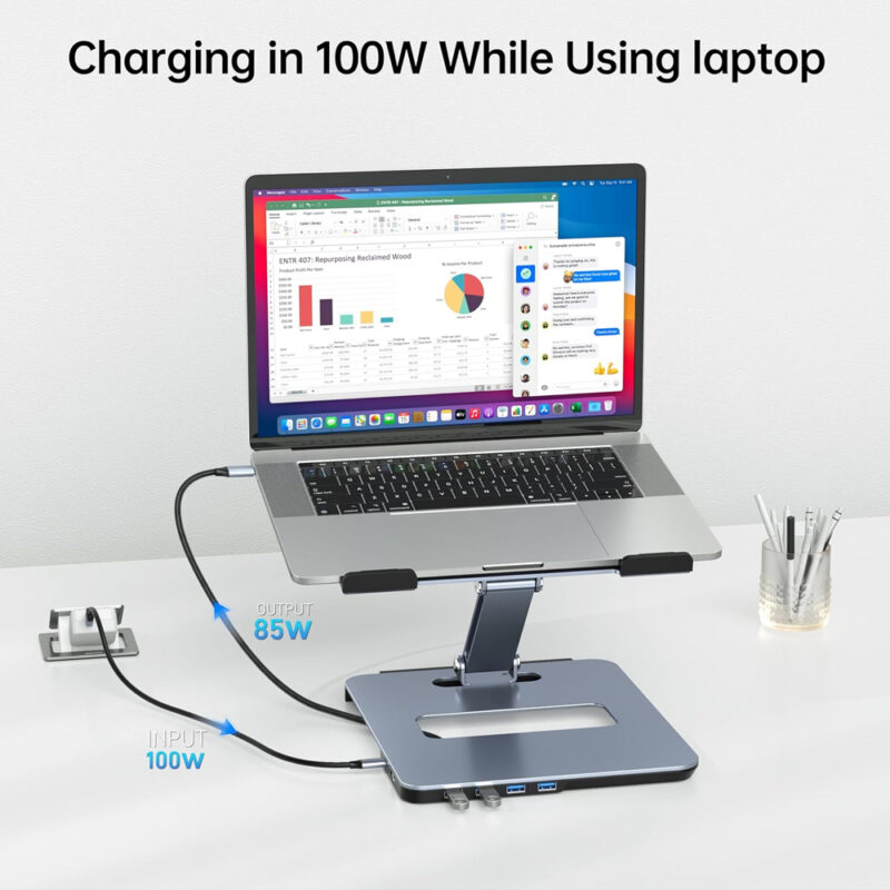 Benfei Suporte Notebook Dock USB-C 6 Em 1 HDMI 4K 60Hz