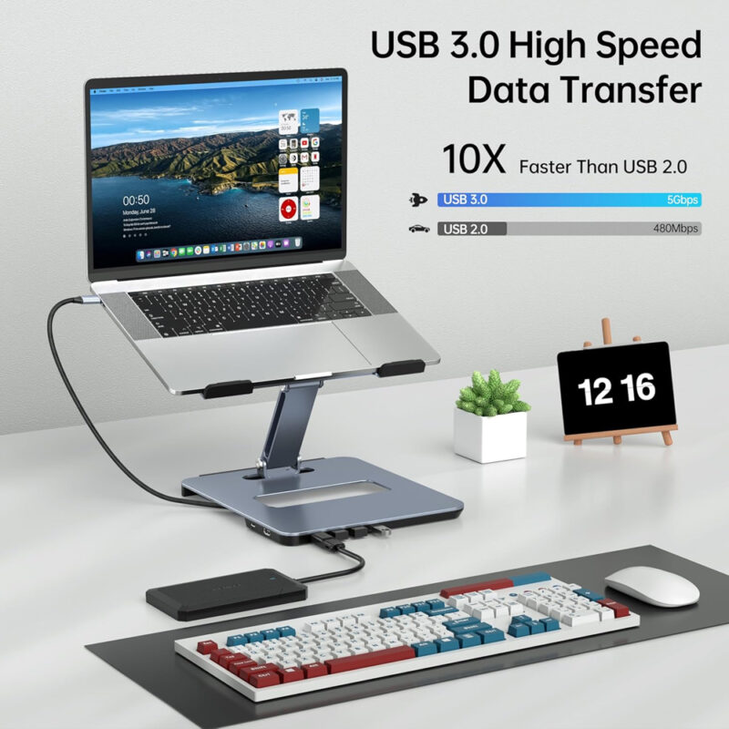 Benfei Suporte Notebook Dock USB-C 6 Em 1 HDMI 4K 60Hz