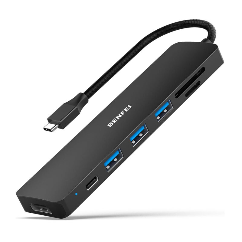 Benfei USB-C Hub 7 Em 1 HDMI 4K USB 3.0 SD TF PD Tipo C