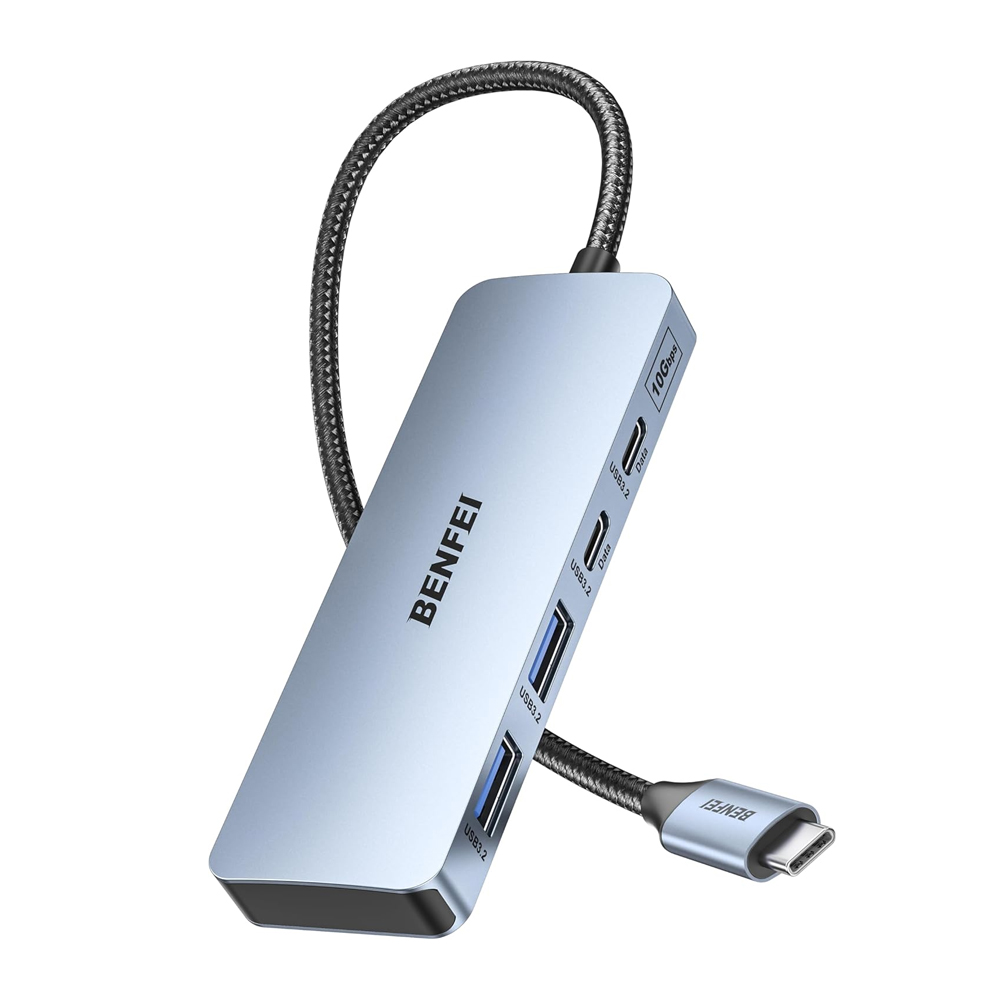 Benfei Hub Usb C 10Gbps 4 Portas Usb A/C 3.2 Gen 2 Cinza