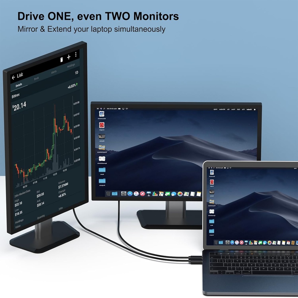 Benfei Cabo USB-C pra DVI 3ft (0,9m) Plug And Play 1080p