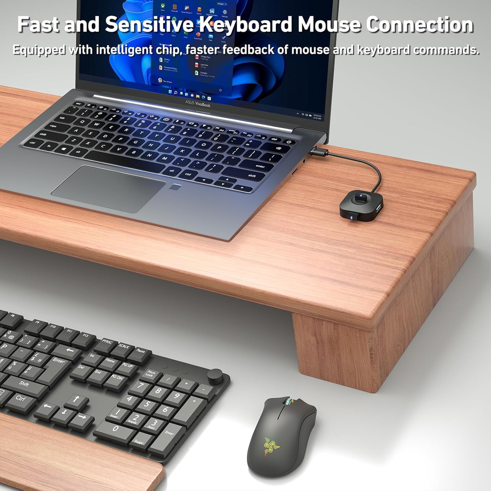 Benfei Hub USB 3.0 4 Portas USB A Ultra Compacto Divisor