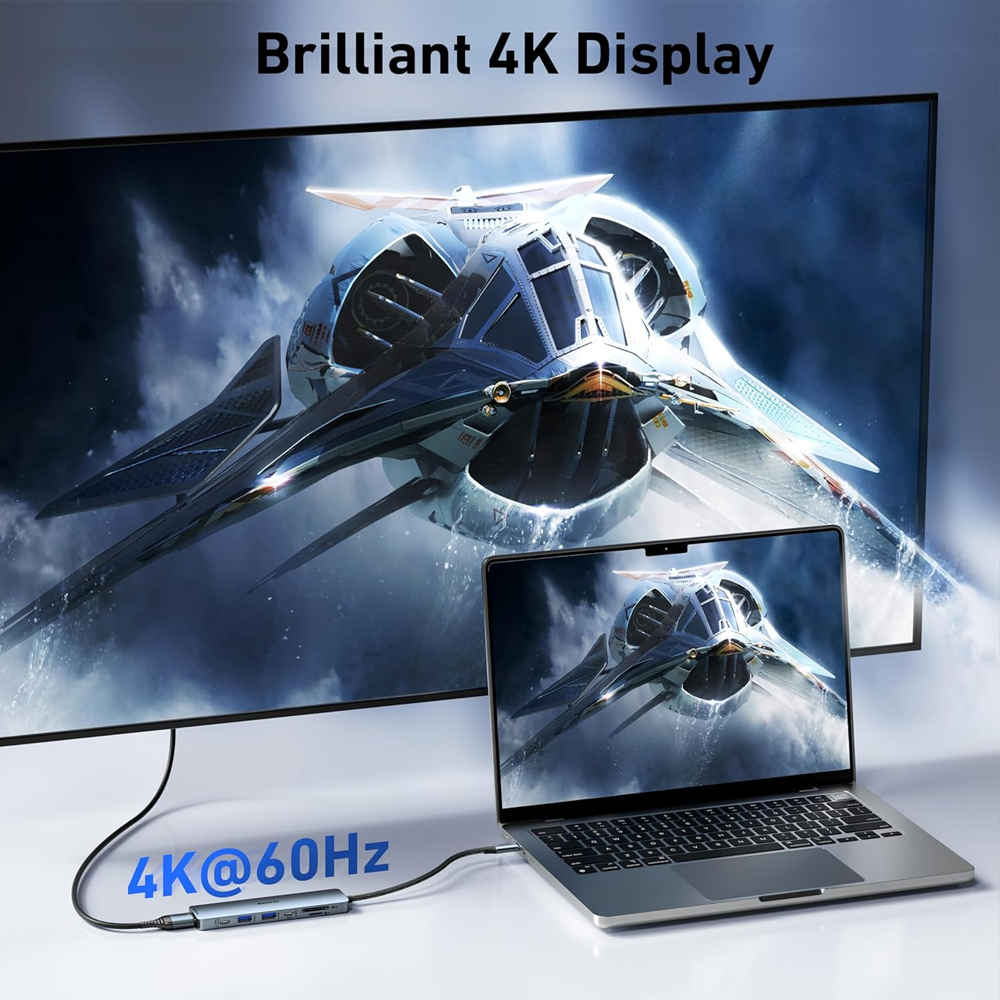 Benfei Hub USB C 7 Em 1 HDMI 4K60Hz Pd100W USB 3.0 SD/FT