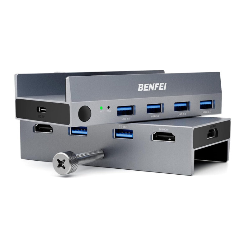 Benfei KVM Switch HDMI 8K 60Hz 4 Portas USB 3.0 Hub p/PC