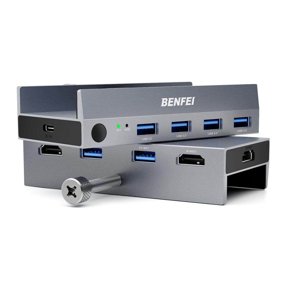 Benfei KVM Switch HDMI 8K 60Hz 4 Portas USB 3.0 Hub p/PC