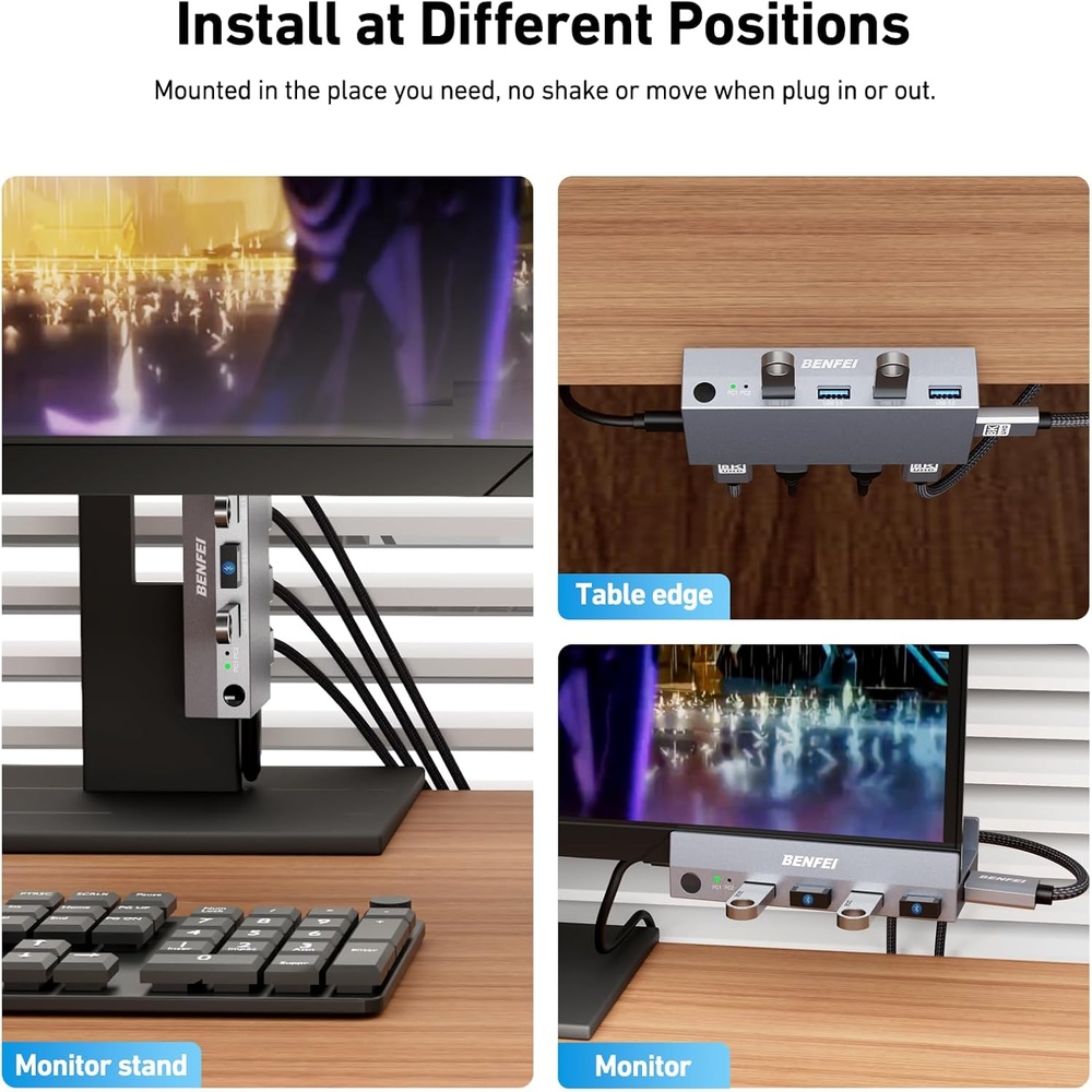 Benfei KVM Switch HDMI 8K 60Hz 4 Portas USB 3.0 Hub p/PC