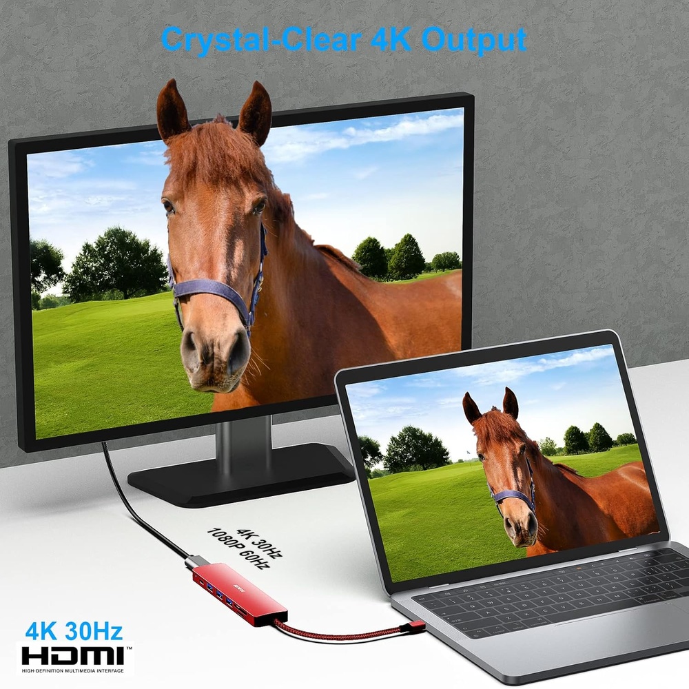 Hub Usb C Benfei 7x1 Hdmi 4K60hz 100W Pd 3 Usb 3.0 Sd/TF