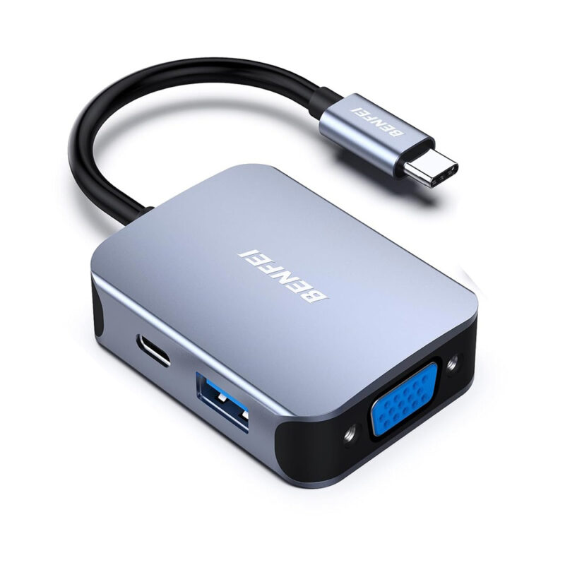 Benfei Hub USB-C 4 Em 1 HDMI VGA Usb 3.0 PD 60W Notebook