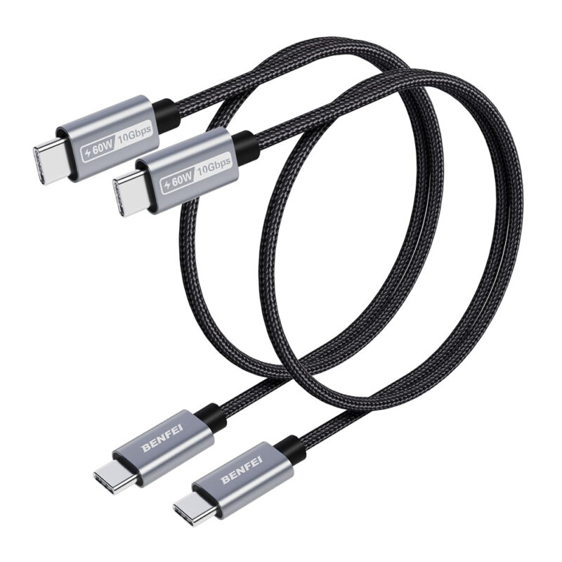 Cabo Usb-C p/Usb C Benfei Carregamento Rápido 30cm 2Pcs