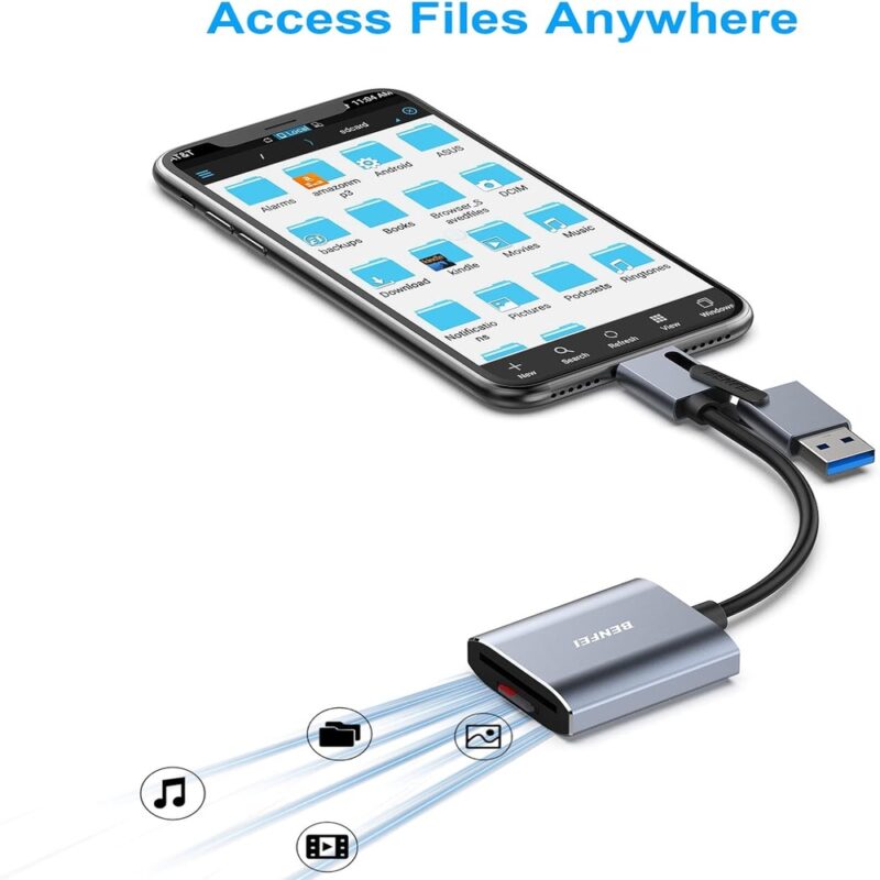 Benfei Leitor Cartão Memória USB-C/USB-A para Micro e SD