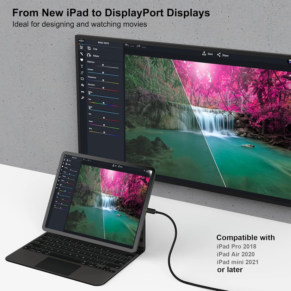 Benfei Cabo Usb C Para Displayport 1,8M 8K 60Hz 4K 144Hz