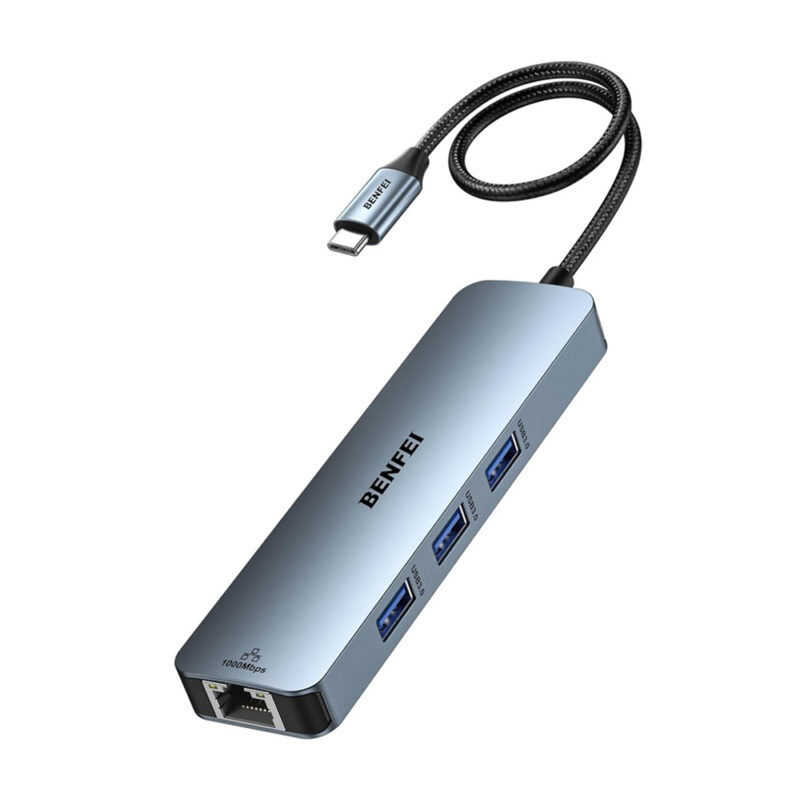 Benfei Hub USB-C 6 Em 1 HDMI 4K60, Usb 3.0 Rj45, Pd 100W