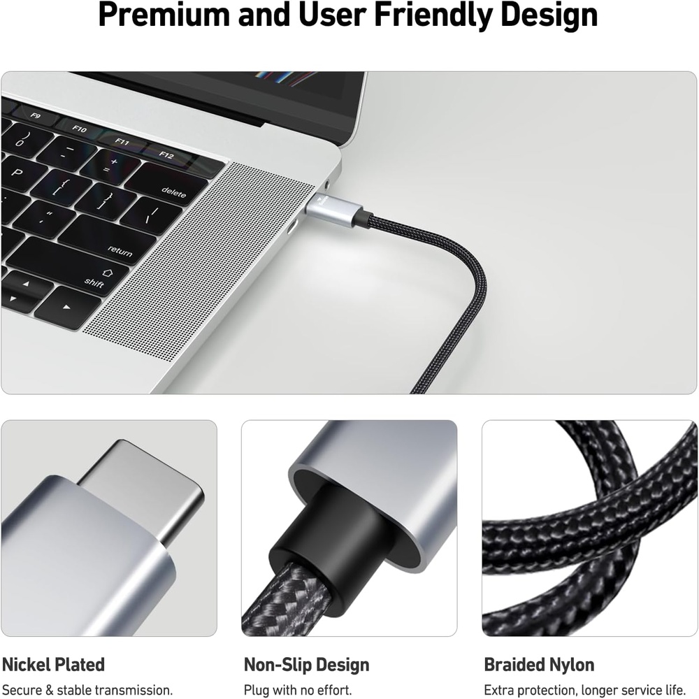 Cabo USB-C Para HDMI 4K 60Hz 0,9M Benfei Nylon Alumínio