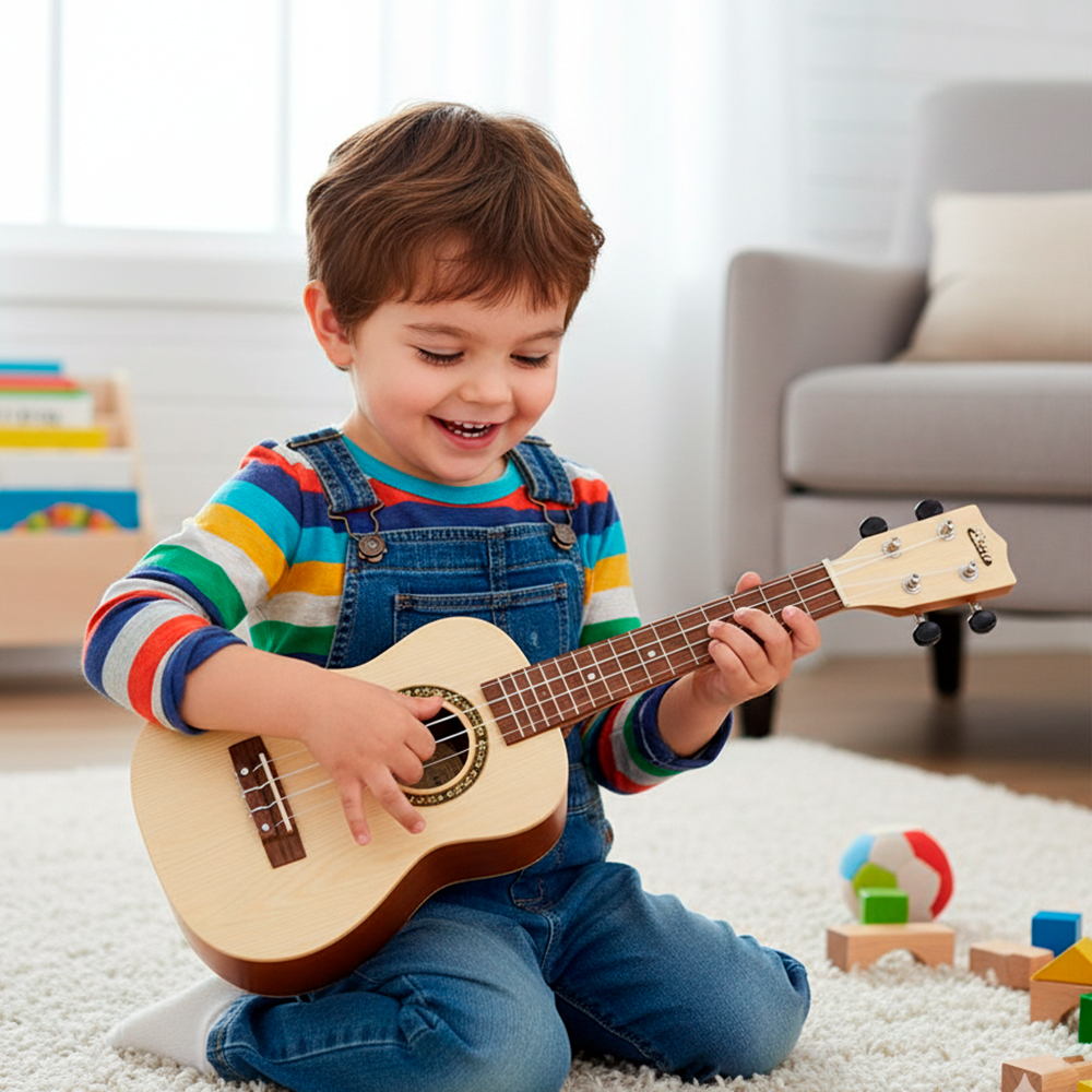 Ukulele Baoli Instrumento Musical Infantil Plástico ABS