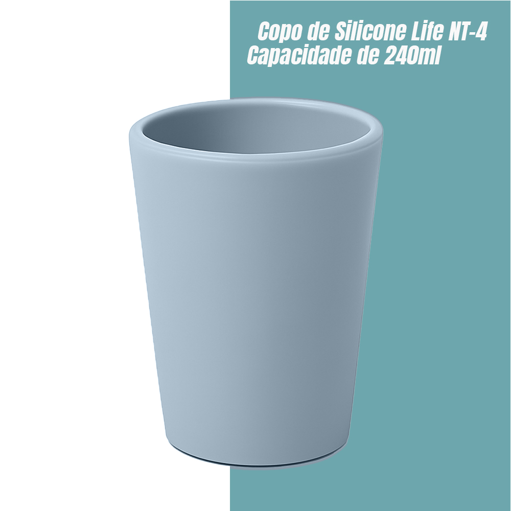 Copo de Silicone Life NT-4 Capacidade de 240ml Azul