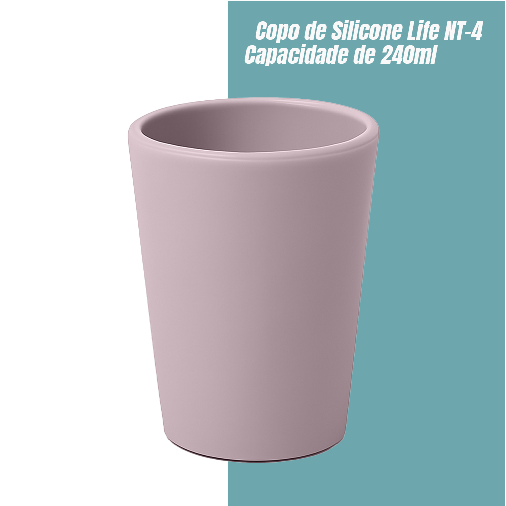 Copo de Silicone Life NT-4 Capacidade de 240ml Rosa