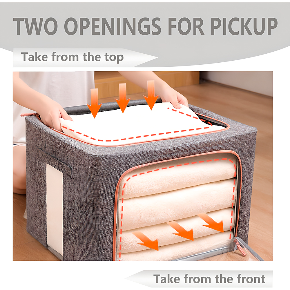 Caixa Organizadora Dobrável Life 22 Litros Cinza Escuro