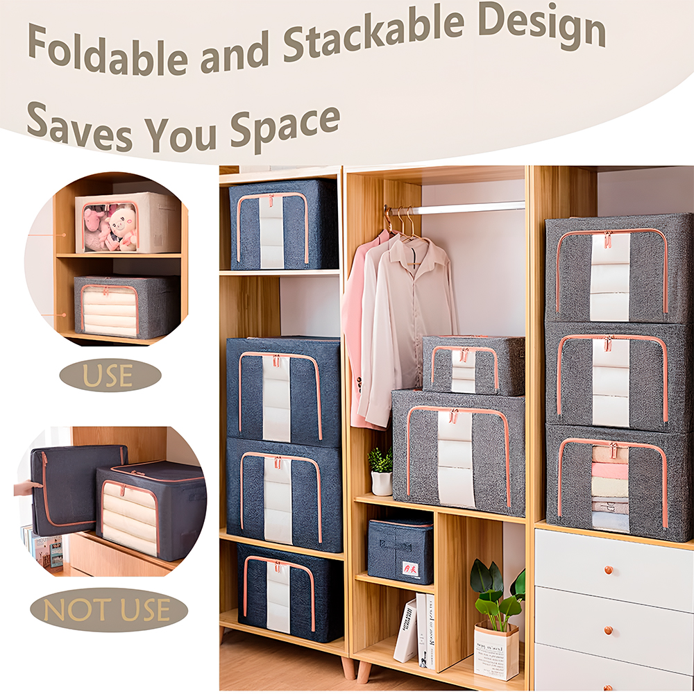 Caixa Organizadora Dobrável Life 22 Litros Cinza Escuro