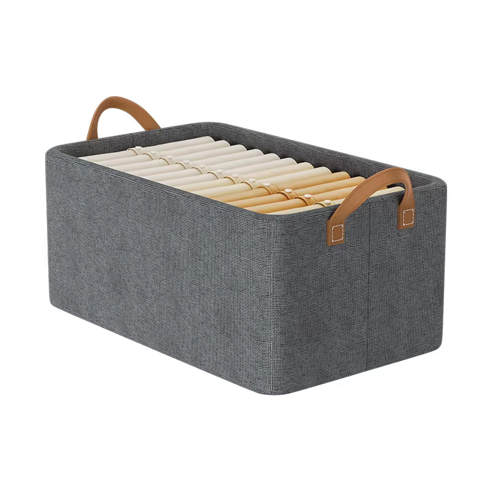 Caixa Organizadora Dobrável Life p/Roupas Armário Cinza