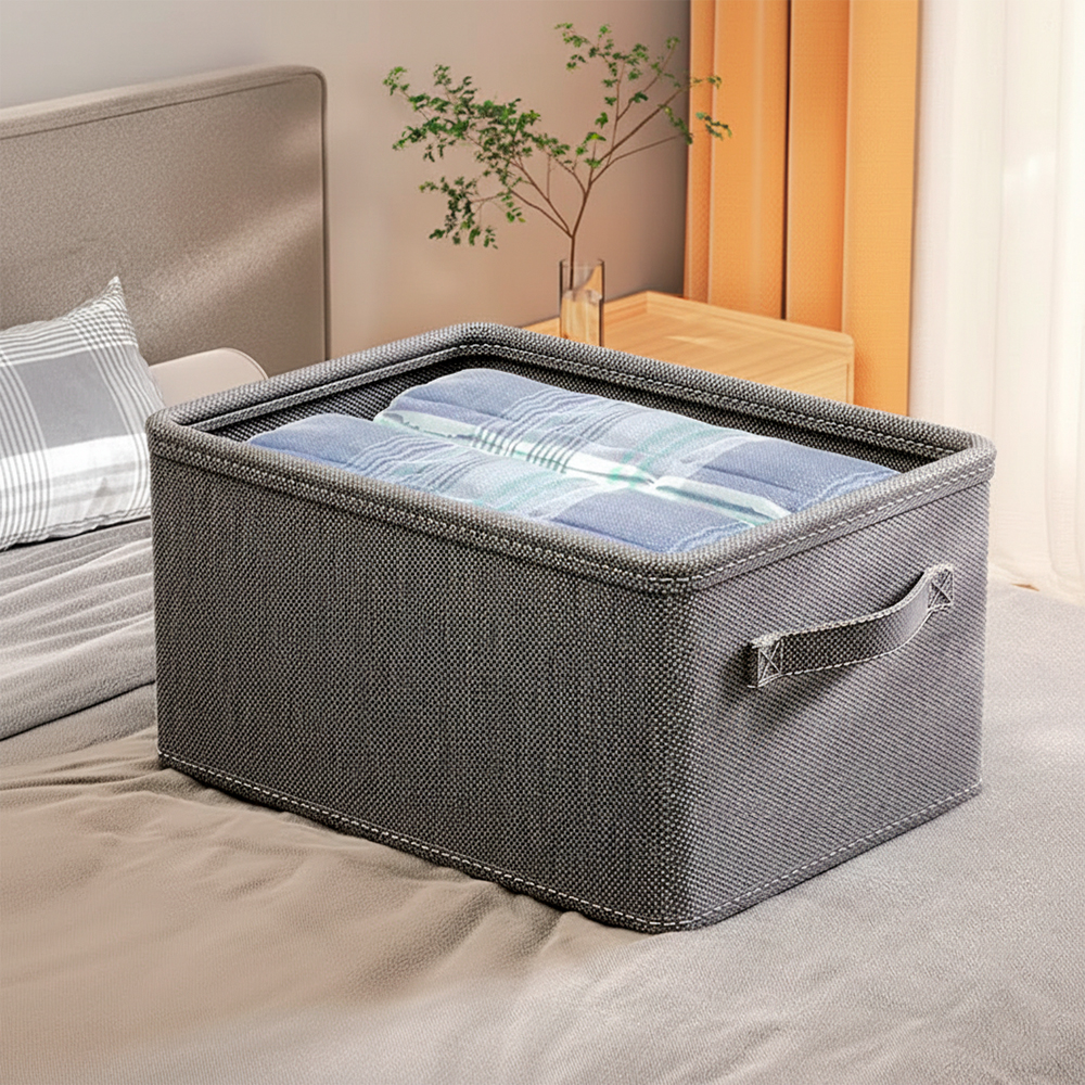 Caixa Organizadora Dobrável Life Cinza Escuro 33x20x18