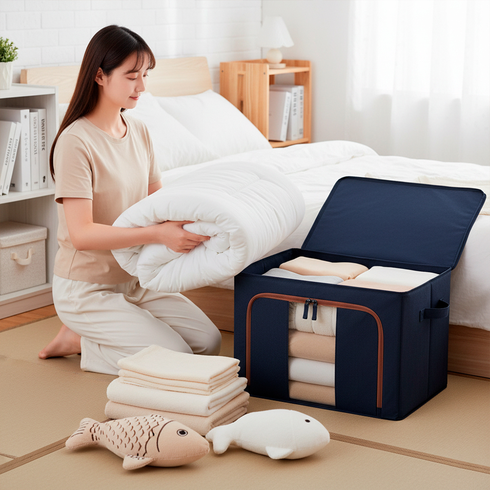 Caixa Organizadora Dobrável Life Azul Marinho 66 Litros