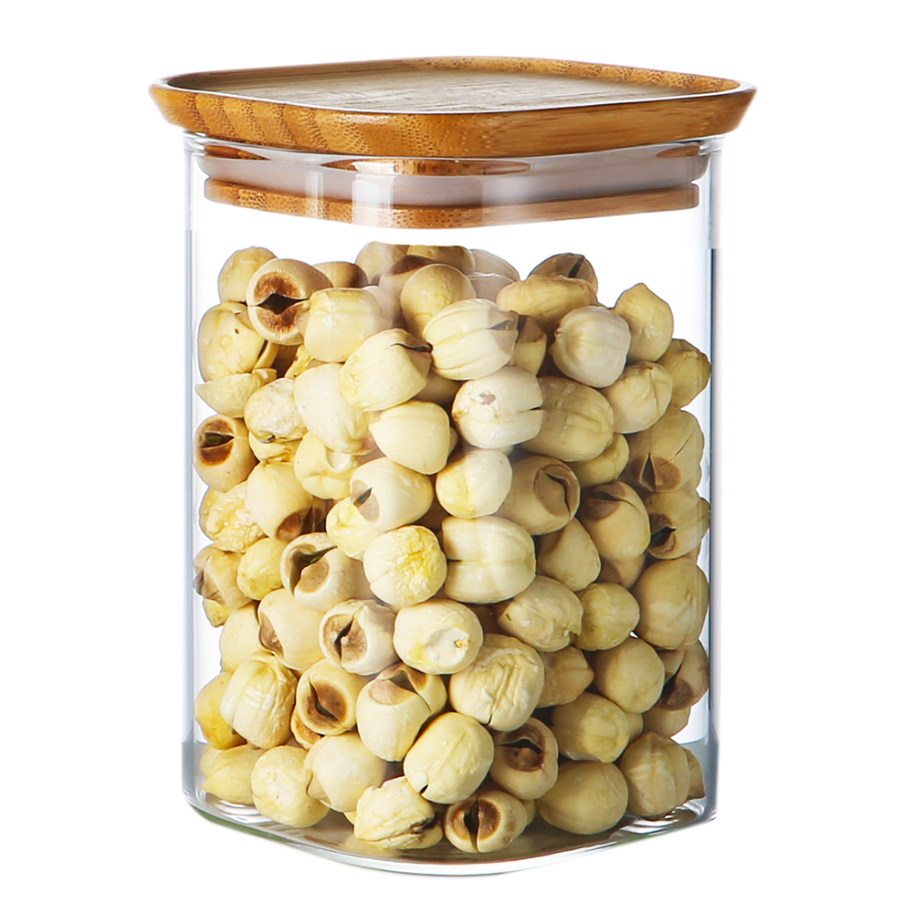 Pote Vidro 650ml Life Mantimento Tampa Bambu Hermético