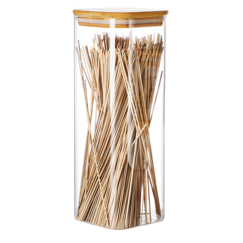 Pote De Vidro Life Alimento 2300ml Tampa Bambu Hermético