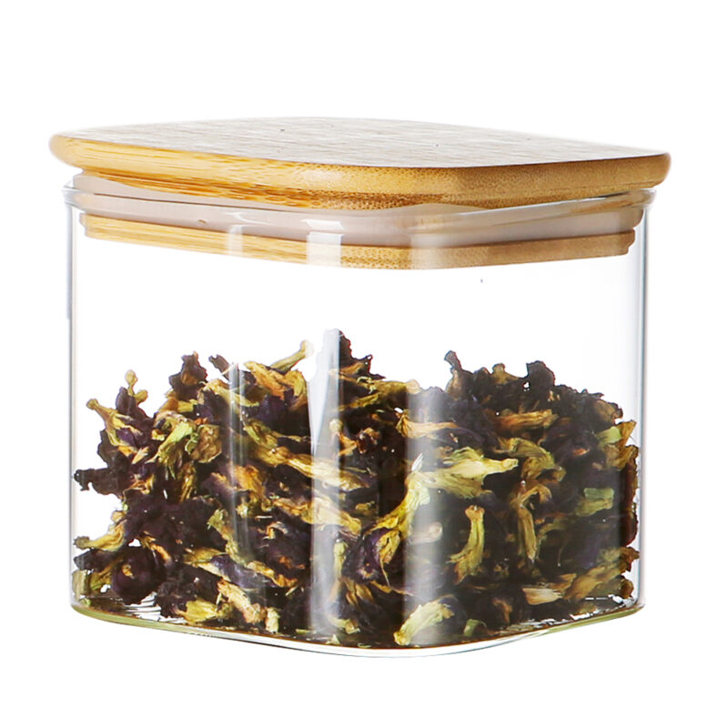 Pote de Vidro Life 750ml Alimentos Tampa Bambu Hermético