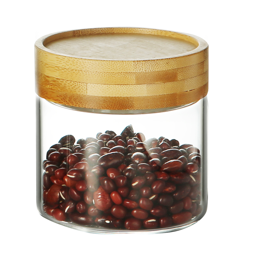 Pote Vidro Life 300ml Mantimento Tampa Bambu Hermético