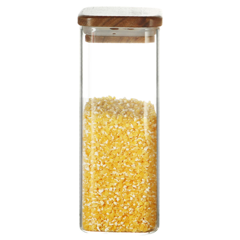 Pote Vidro 470ml Life Porta Tempero Tampa Bambu Hermético