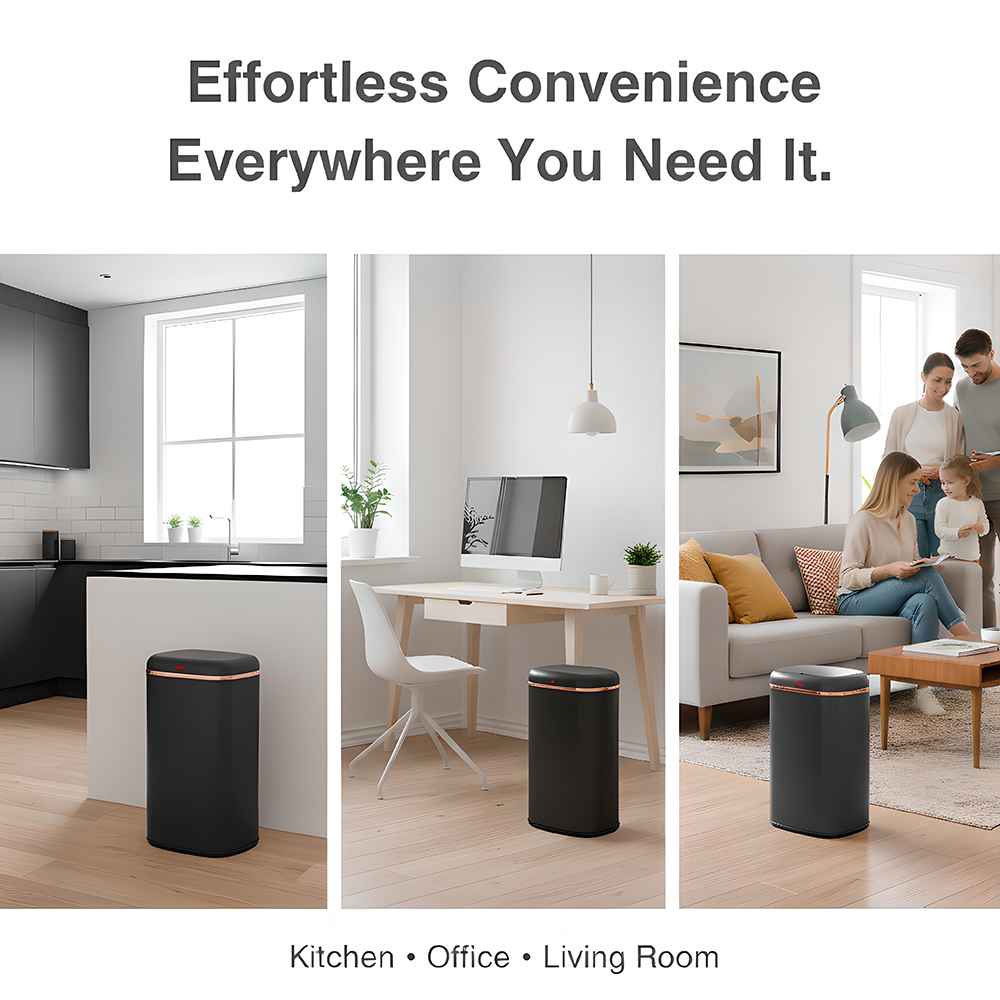 Lixeira Automática Life Sensor Preta Cozinha Escritório