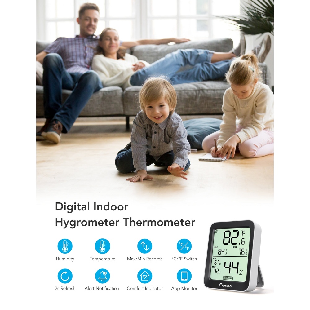 Govee Termômetro Higrômetro Bluetooth Tela LCD Smart App