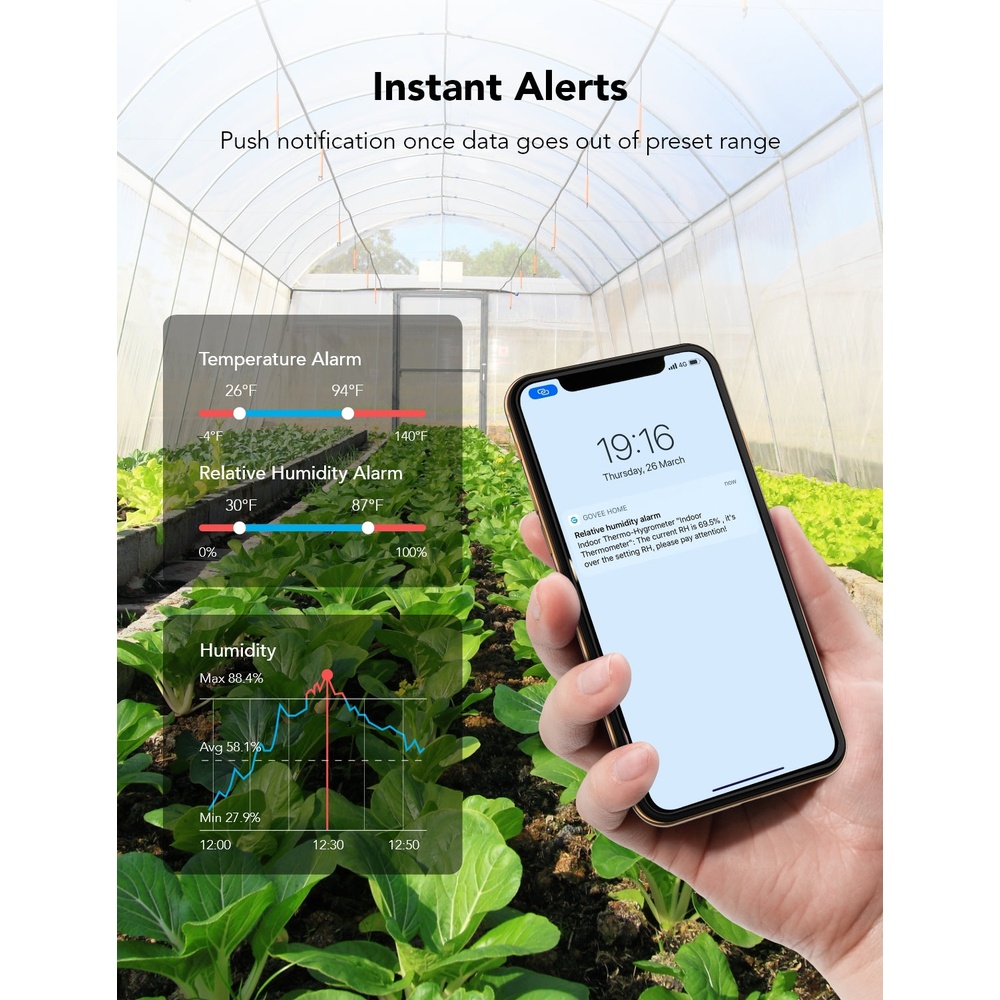 Govee Termômetro Higrômetro Bluetooth Tela LCD Smart App