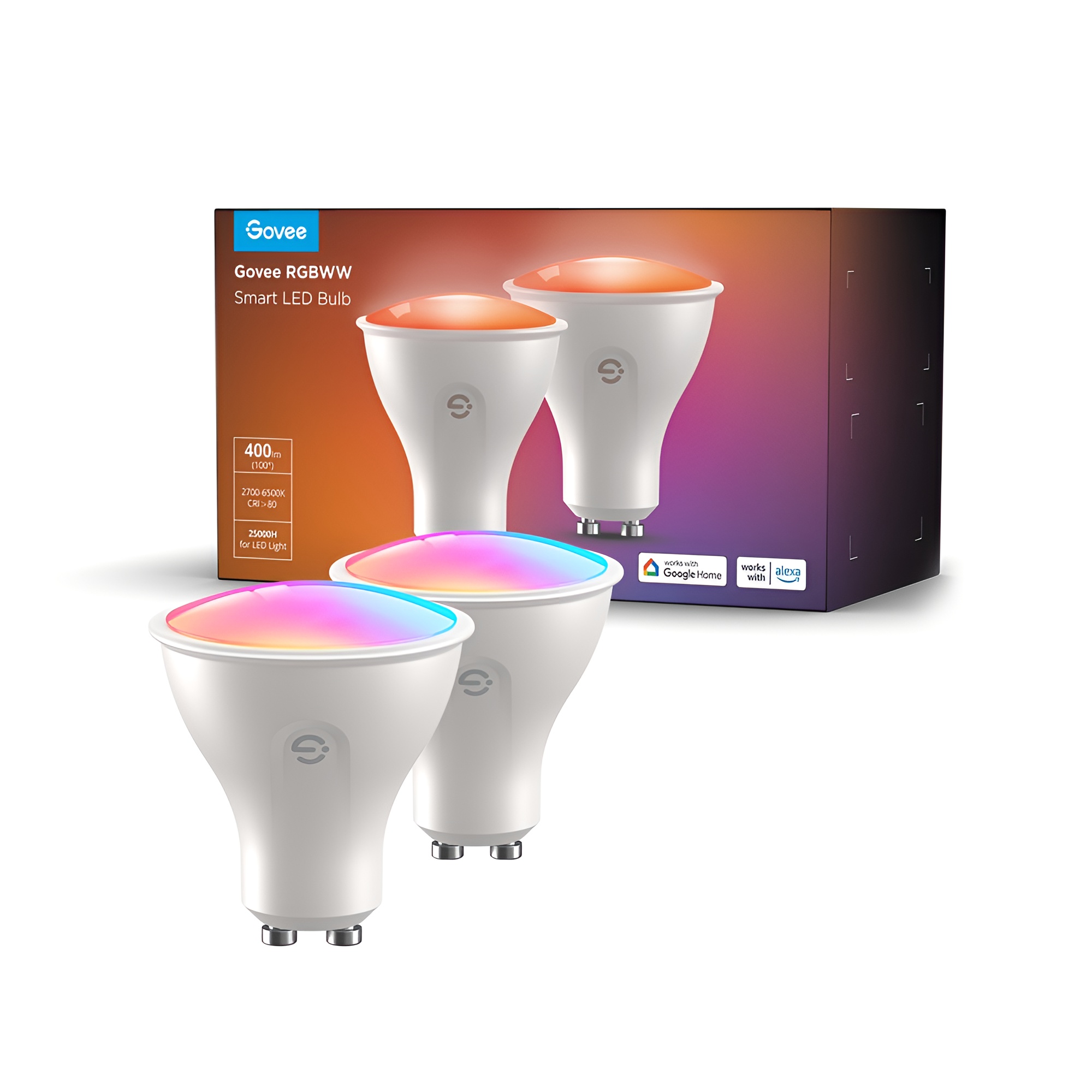 Lâmpada Inteligente Govee RGBWW Wi‑Fi Bluetooth 2 Unid