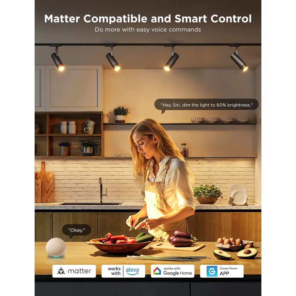 Lâmpada Inteligente Govee RGBWW Wi‑Fi Bluetooth 2 Unid