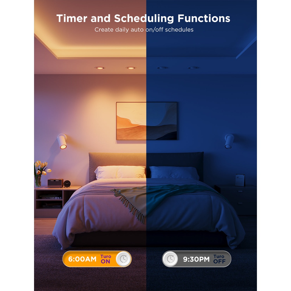 Lâmpada Inteligente Govee RGBWW Wi‑Fi Bluetooth 2 Unid