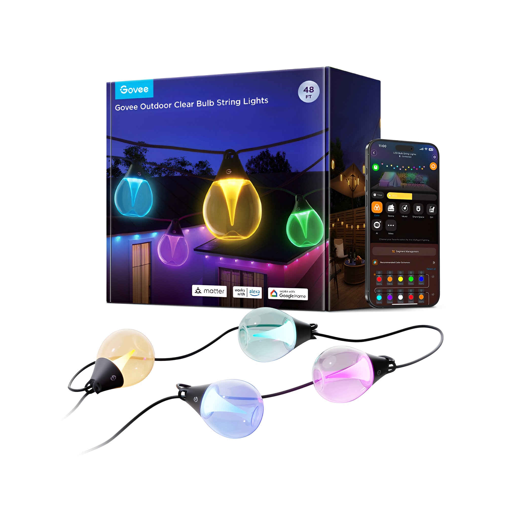 Govee Luzes Led Externa RGBIC 15M Wi-Fi BLE Alexa Google