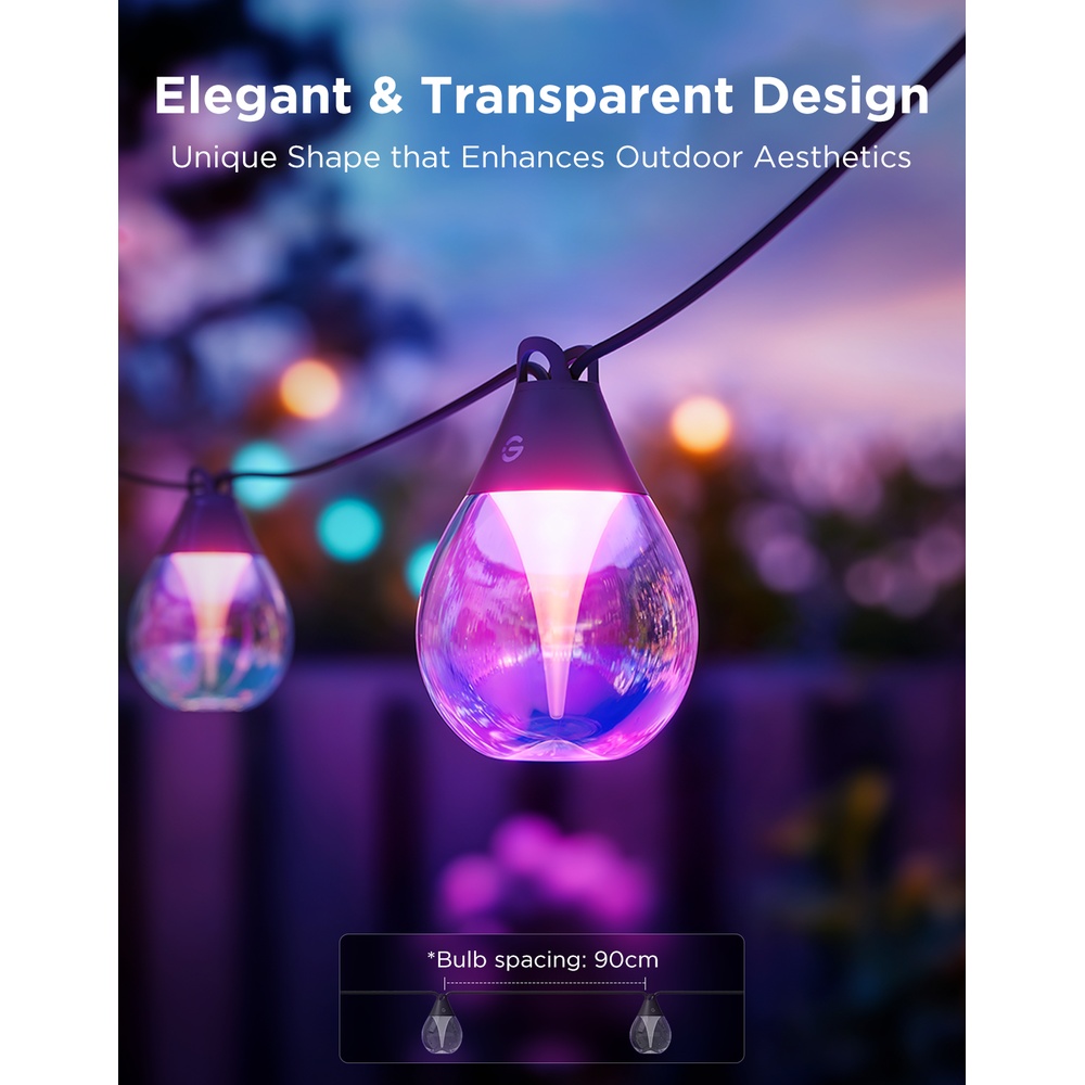 Govee Luzes Led Externa RGBIC 15M Wi-Fi BLE Alexa Google